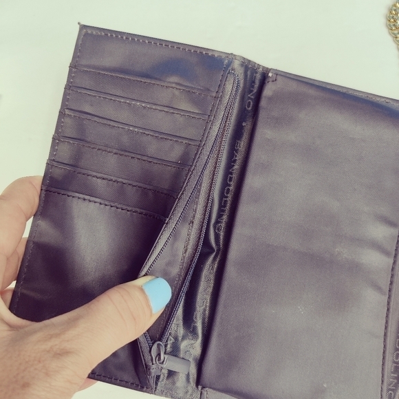 BANDOLINO Oil Slick Snake Skin Wristlet Wallet Clutch Cell Phone Case w/ Chain - Picture 12 of 16